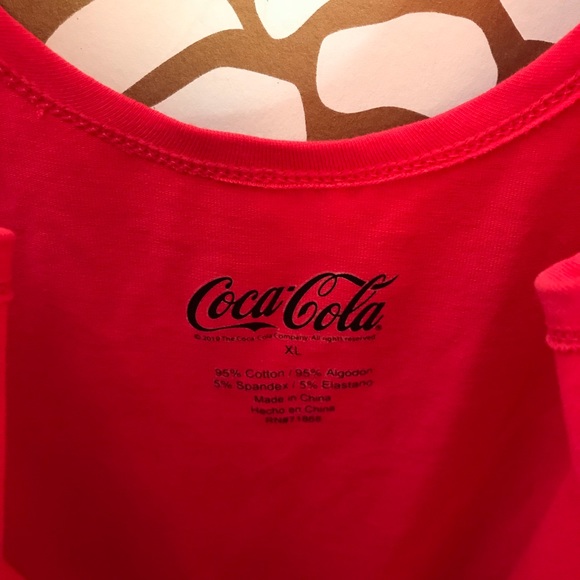 Coco Cola Logo Red Sleeveless Tight Bodysuit - Picture 5 of 7